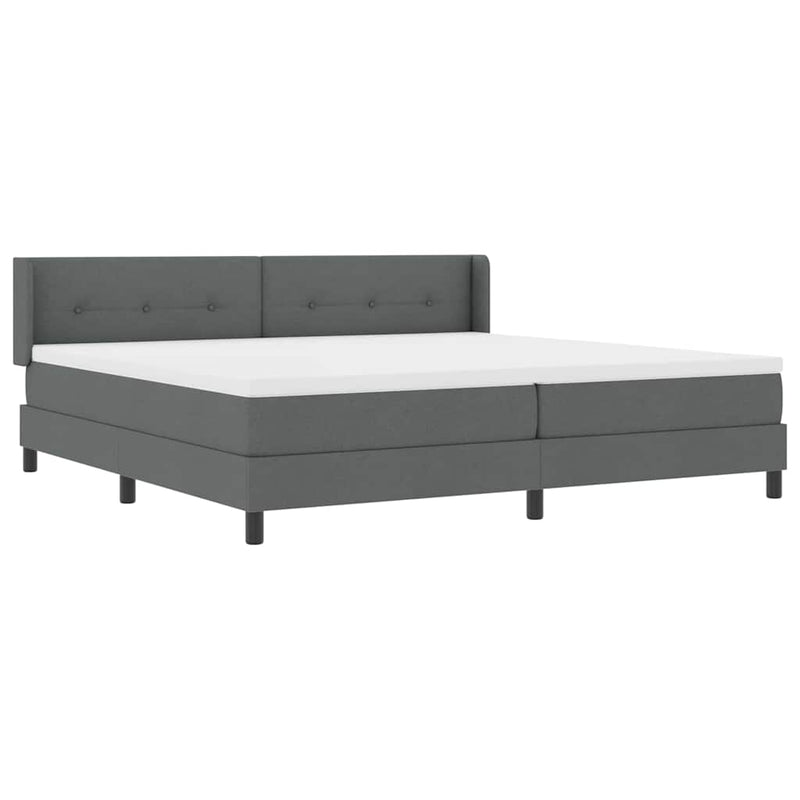 vidaXL Boxspring ágy matraccal matracmal Sötétszürke 200 x 200 cm