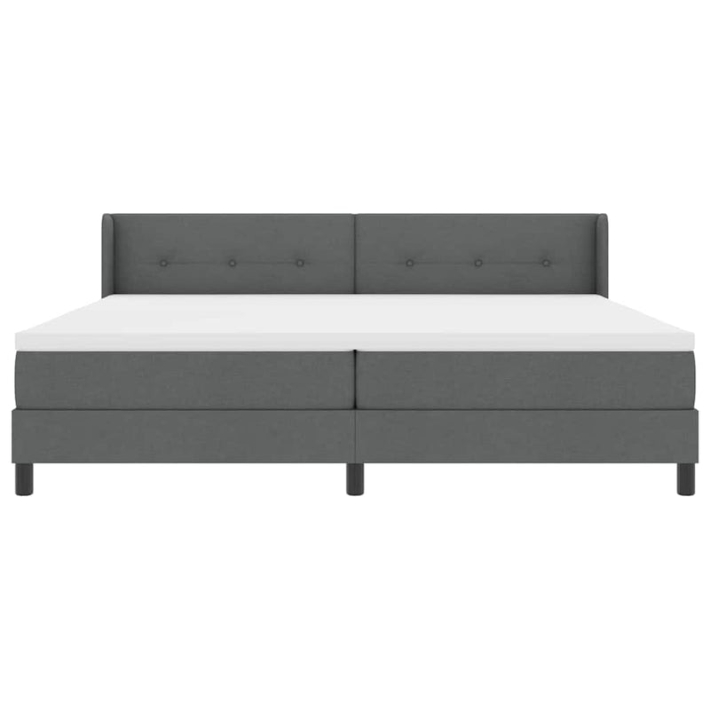 vidaXL Boxspring ágy matraccal matracmal Sötétszürke 200 x 200 cm