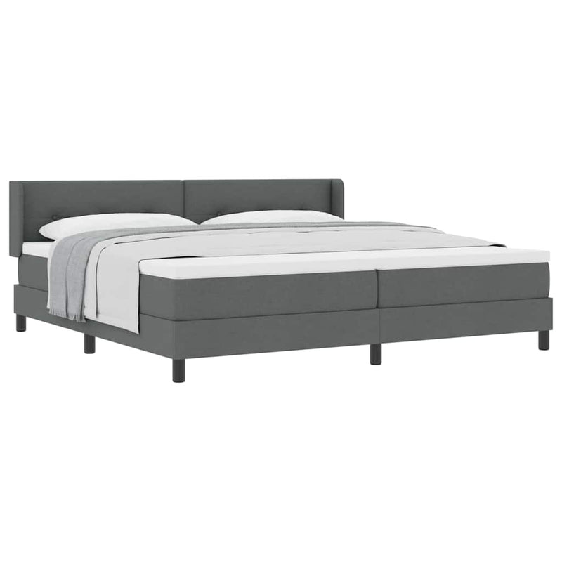 vidaXL Boxspring ágy matraccal matracmal Sötétszürke 200 x 200 cm