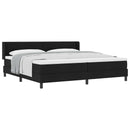 vidaXL Boxrugós ágy fejtámlával Fekete 200 x 200 cm szövet