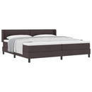 vidaXL Boxrugós ágy fejtámlával Sötét Barna 200 x 200 cm szövet