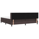 vidaXL Boxrugós ágy fejtámlával Sötét Barna 200 x 200 cm szövet
