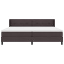 vidaXL Boxrugós ágy fejtámlával Sötét Barna 200 x 200 cm szövet