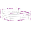 vidaXL Boxrugós ágy fejtámlával Sötét Barna 200 x 200 cm szövet