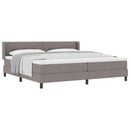 vidaXL Boxrugós ágy fejtámlával Tópszínű 200 x 200 cm szövet