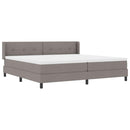 vidaXL Boxrugós ágy fejtámlával Tópszínű 200 x 200 cm szövet