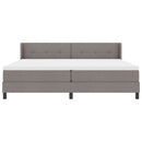 vidaXL Boxrugós ágy fejtámlával Tópszínű 200 x 200 cm szövet