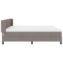 vidaXL Boxrugós ágy fejtámlával Tópszínű 200 x 200 cm szövet
