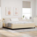 vidaXL Boxrugós ágy fejtámlával Krém 200 x 200 cm szövet