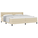 vidaXL Boxrugós ágy fejtámlával Krém 200 x 200 cm szövet