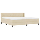 vidaXL Boxrugós ágy fejtámlával Krém 200 x 200 cm szövet