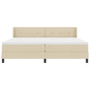 vidaXL Boxrugós ágy fejtámlával Krém 200 x 200 cm szövet
