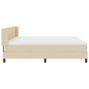vidaXL Boxrugós ágy fejtámlával Krém 200 x 200 cm szövet