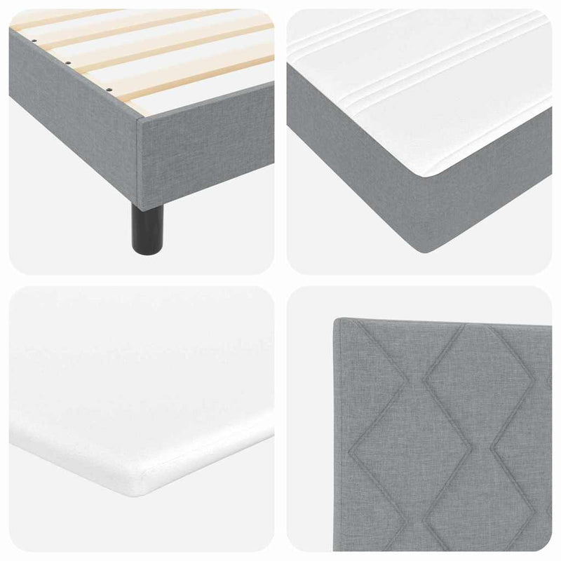 vidaXL Boxspring ágy matraccal matracmal Világosszürke 80 x 200 cm