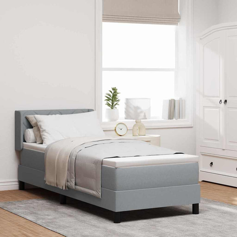 vidaXL Boxspring ágy matraccal matracmal Világosszürke 80 x 200 cm