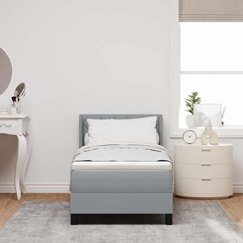vidaXL Boxspring ágy matraccal matracmal Világosszürke 80 x 200 cm