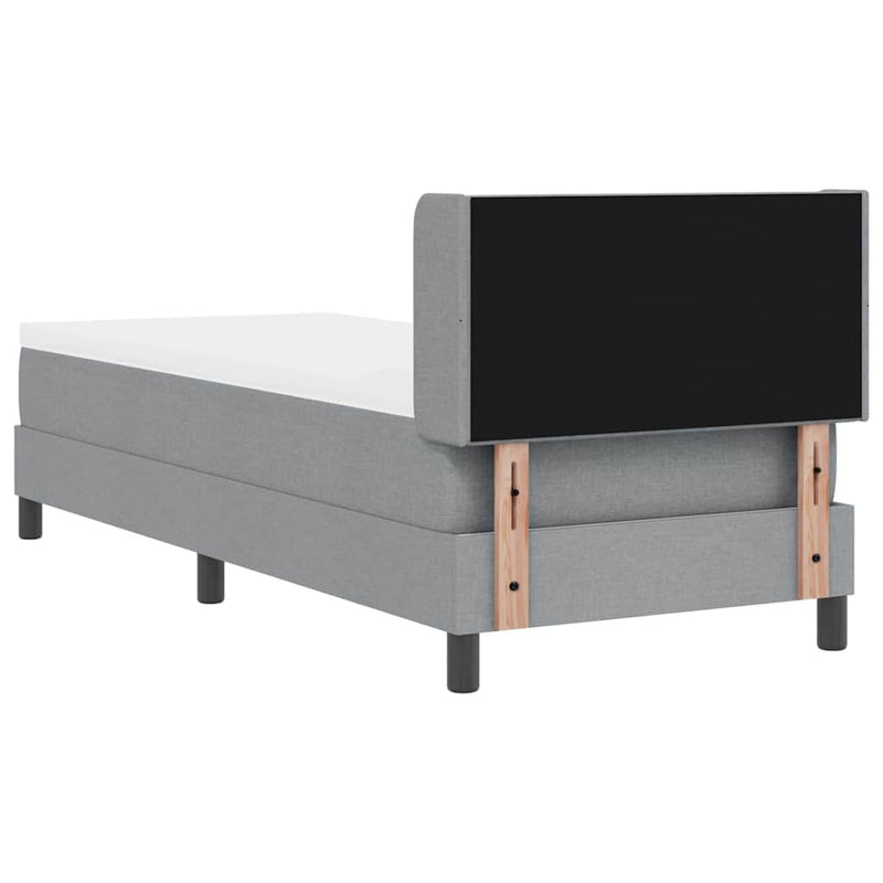 vidaXL Boxspring ágy matraccal matracmal Világosszürke 80 x 200 cm