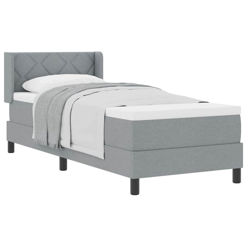vidaXL Boxspring ágy matraccal matracmal Világosszürke 80 x 200 cm