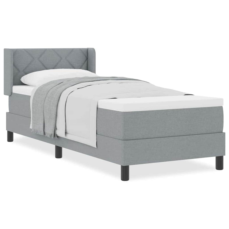 vidaXL Boxspring ágy matraccal matracmal Világosszürke 80 x 200 cm