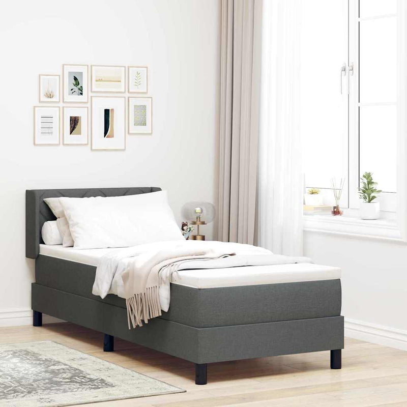vidaXL Boxspring ágy matraccal matracmal Sötétszürke 80 x 200 cm