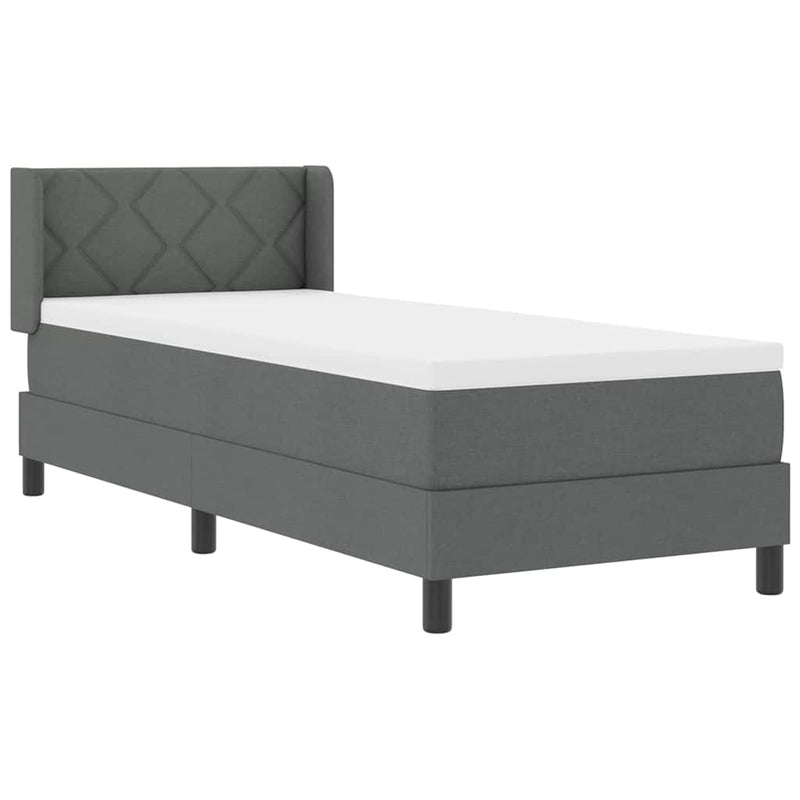 vidaXL Boxspring ágy matraccal matracmal Sötétszürke 80 x 200 cm