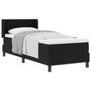 vidaXL Boxrugós ágy fejtámlával Fekete 200 x 80 cm szövet
