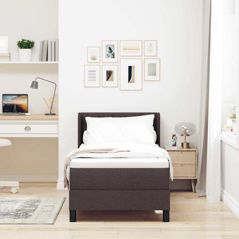 vidaXL Boxspring ágy matraccal matracmal Sötét Barna 80 x 200 cm