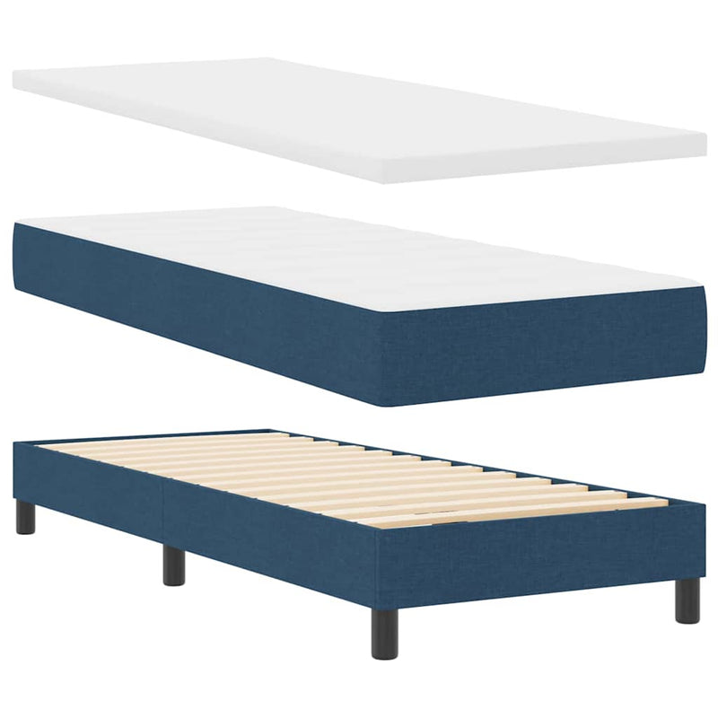 vidaXL Boxspring ágy matraccal Kék 80 x 200 cm Szövet és Mérnöki Fa