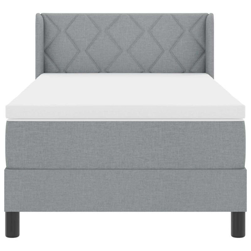 vidaXL Boxspring ágy matraccal matracmal Világosszürke 90 x 190 cm