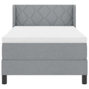 vidaXL Boxrugós ágy fejtámlával Világosszürke 190 x 90 cm szövet