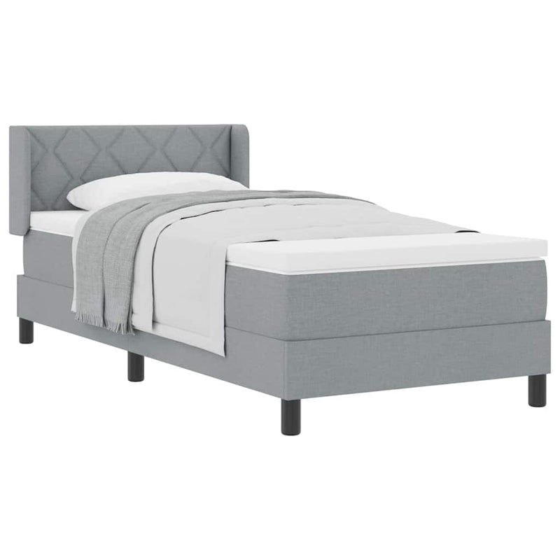 vidaXL Boxspring ágy matraccal matracmal Világosszürke 90 x 190 cm
