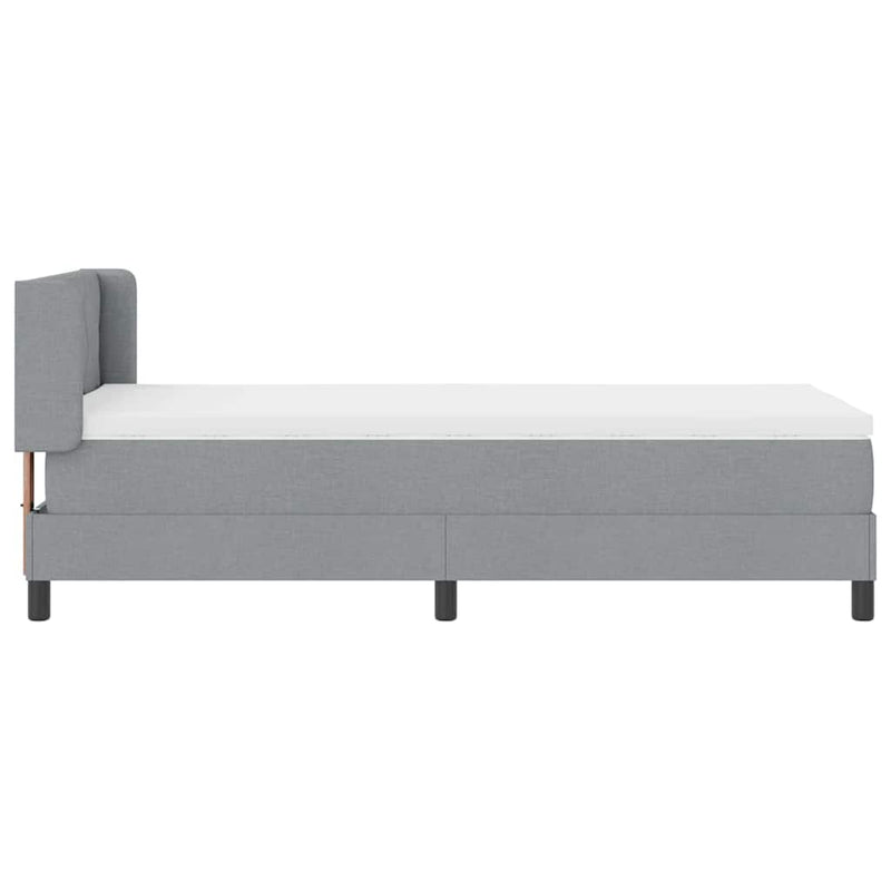 vidaXL Boxspring ágy matraccal matracmal Világosszürke 90 x 190 cm