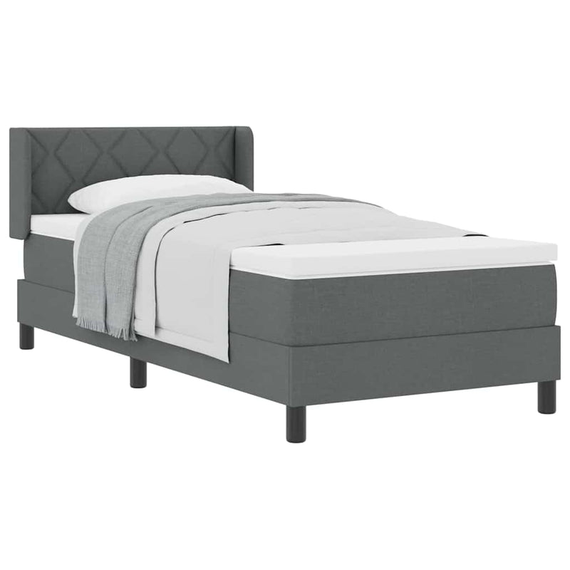 vidaXL Boxspring ágy matraccal matracmal Sötétszürke 90 x 190 cm