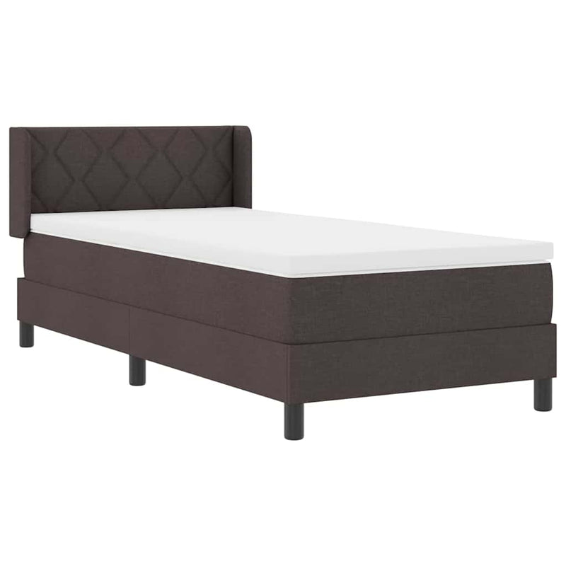 vidaXL Boxspring ágy matraccal matracmal Sötét Barna 90 x 190 cm