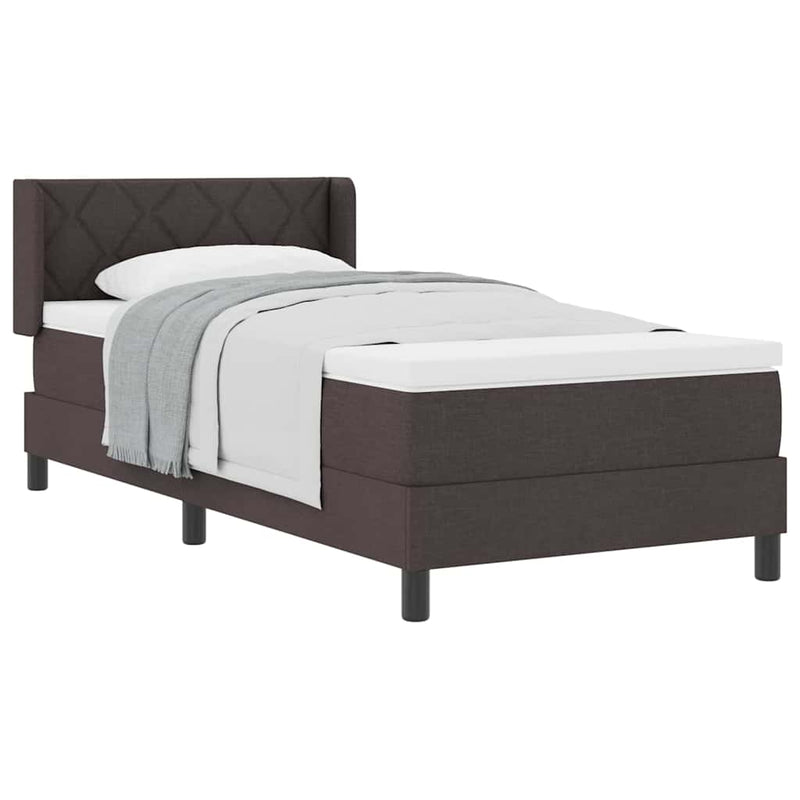 vidaXL Boxspring ágy matraccal matracmal Sötét Barna 90 x 190 cm