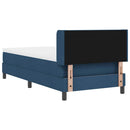 vidaXL Boxrugós ágy fejtámlával Kék 190 x 90 cm szövet