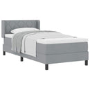vidaXL Boxrugós ágy fejtámlával Világosszürke 200 x 90 cm szövet