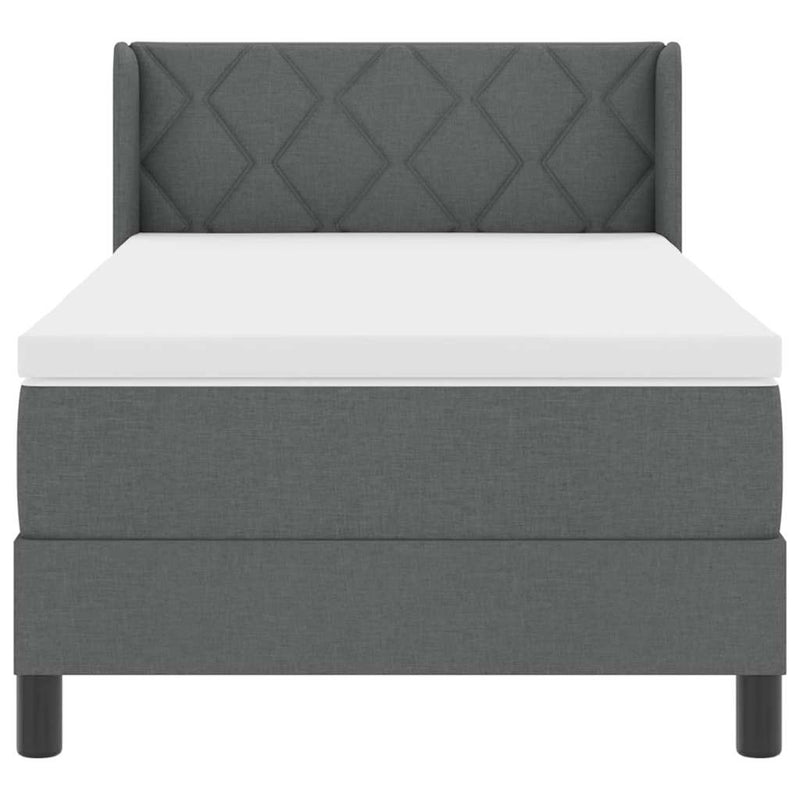 vidaXL Boxspring ágy matraccal matracmal Sötétszürke 90 x 200 cm