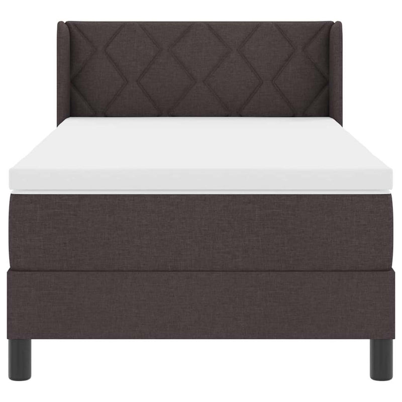 vidaXL Boxspring ágy matraccal matracmal Sötét Barna 90 x 200 cm