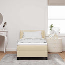 vidaXL Boxrugós ágy fejtámlával Krém 200 x 90 cm szövet