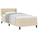 vidaXL Boxrugós ágy fejtámlával Krém 200 x 90 cm szövet