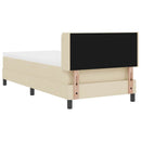 vidaXL Boxrugós ágy fejtámlával Krém 200 x 90 cm szövet