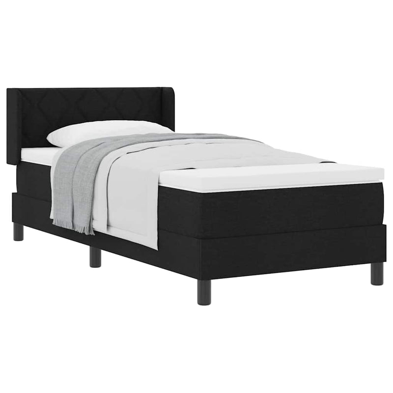 vidaXL Boxspring ágy matraccal matracmal Fekete 100 x 200 cm