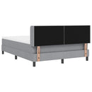 vidaXL Boxrugós ágy fejtámlával Világosszürke 190 x 140 cm szövet