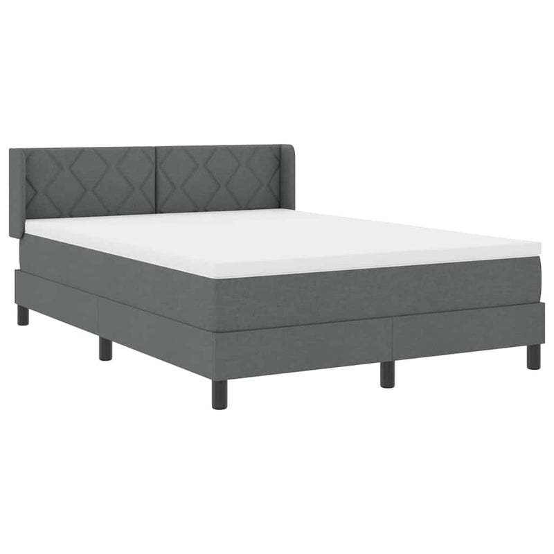 vidaXL Boxspring ágy matraccal matracmal Sötétszürke 140 x 190 cm