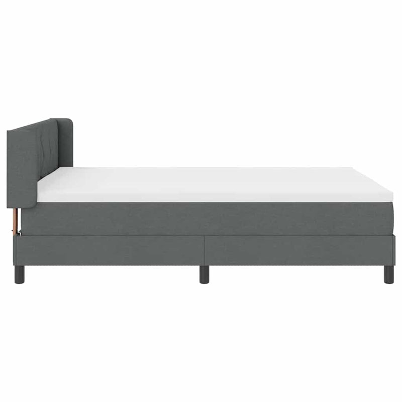 vidaXL Boxspring ágy matraccal matracmal Sötétszürke 140 x 190 cm