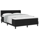vidaXL Boxrugós ágy fejtámlával Fekete 190 x 140 cm szövet