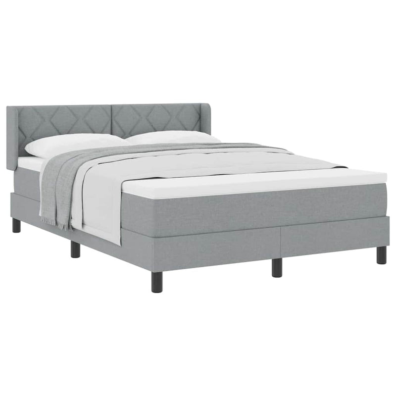 vidaXL Boxspring ágy matraccal matracmal Világosszürke 140 x 200 cm