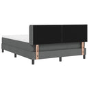 vidaXL Boxrugós ágy fejtámlával Sötétszürke 200 x 140 cm szövet