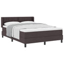 vidaXL Boxrugós ágy fejtámlával Sötét Barna 200 x 140 cm szövet